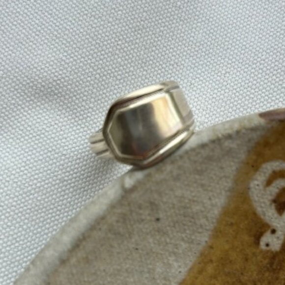 Sterling Silver SPOON RING Art Deco - Picture 9 of 12